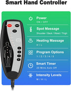 Vibration Massage Seat Cushion with Heat, Full Back & Neck Massager for Chair, 8 Motors Massage Pad with Adjustable Lumbar Support, Heated Chair Cushion for Office Home Recliner