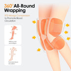 Knee Massager with Heat & Air Compression, Heated Knee Brace Wrap, Knee Heating Pad for Arthritis, Joint Pain, 4 Modes 3 Intensities 3 Heat Levels, Leg Massager with LCD Controller (No Battery)