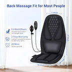 Back Massager with Heat, Massage Chair Pad with 3D Lumbar Support for Back Pain Relief, Portable Massage Chair Cushion, Gifts for Men & Women