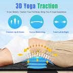 Full Body Massage Mat with Heat, 3D Stretching Back Massager Pad for Bed Sofa Floor, Lumbar & Neck Support, 4 Modes 3 Intensities 3 Heat Levels, Portable & Foldable, PU Leather, Gift for Dad/Mom