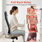 Shiatsu Back Massager with Heat & Cooling, Kneading Rolling Vibration Chair Massager for Deep Tissue Pain Relief, Massage Chair Pad for Home & Office