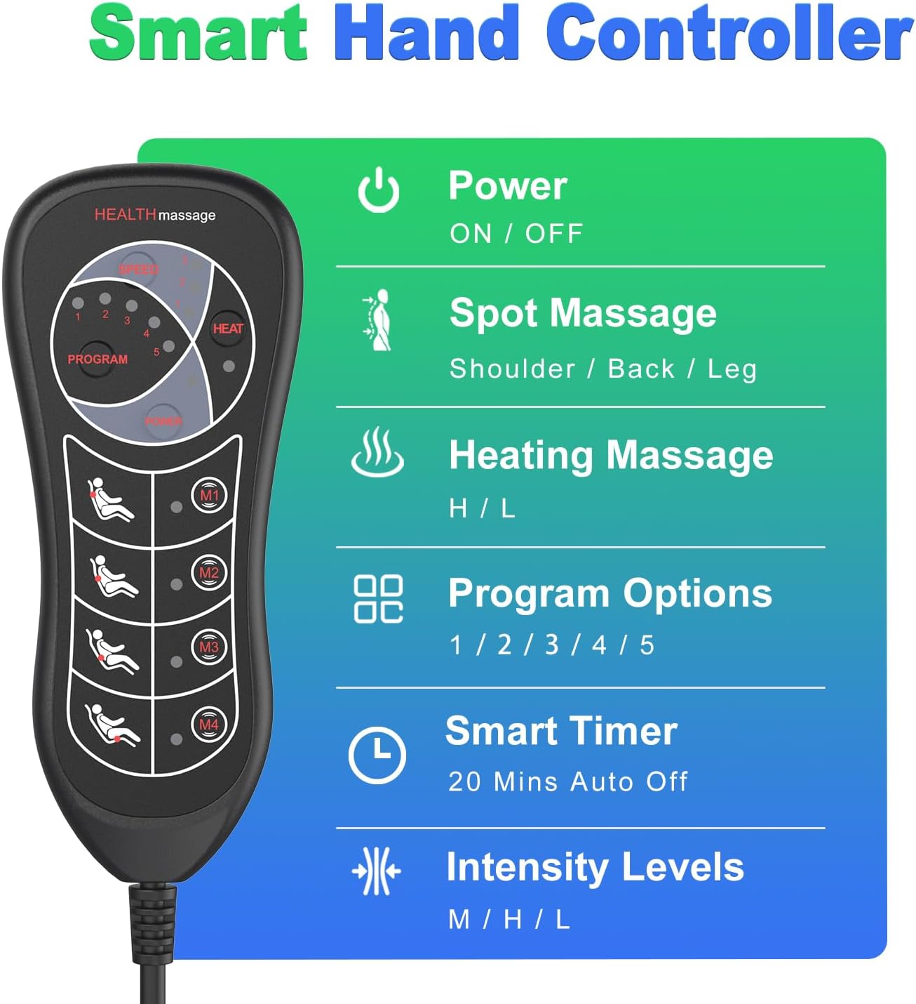 Full Body Massage Mat with Heat, Vibration Massage Mattress Pad with Lumbar Support Cushion, Foldable Massage Mat for Bed, Sofa & Floor, Relaxation & Comfort