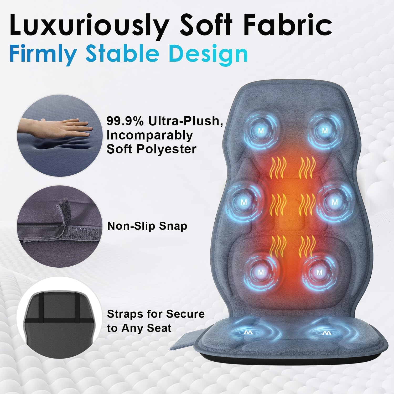 Comrelax Full Body Massage Seat Cushion with Heat, 8 Vibration Motors & 2 Heating Levels