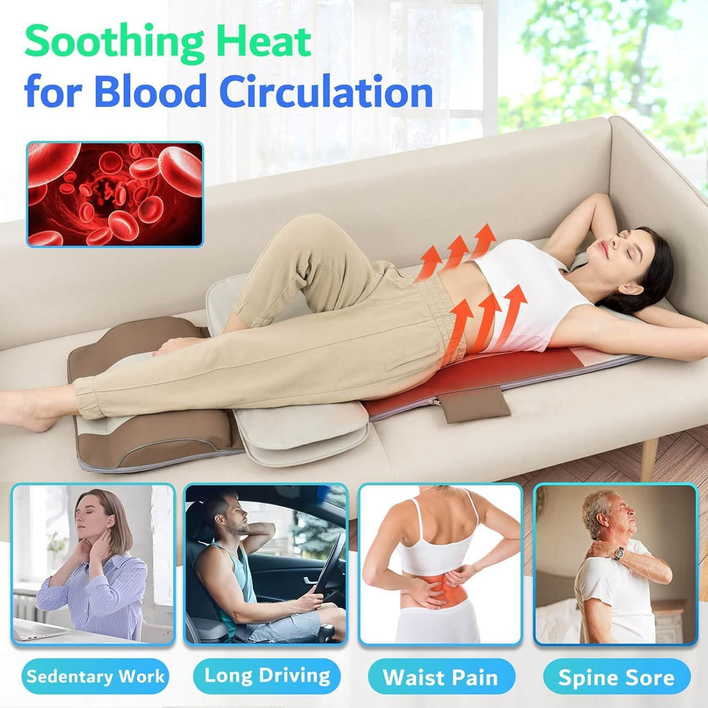 Comrelax 3D Full Body Stretch & Lumbar Traction Massage Mat with Heat, 4 Modes, Foldable