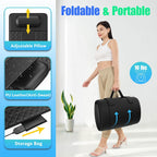 Full Body Massage Mat with Heat, 3D Stretching Back Massager Pad for Bed Sofa Floor, Lumbar & Neck Support, 4 Modes 3 Intensities 3 Heat Levels, Portable & Foldable, PU Leather, Gift for Dad/Mom