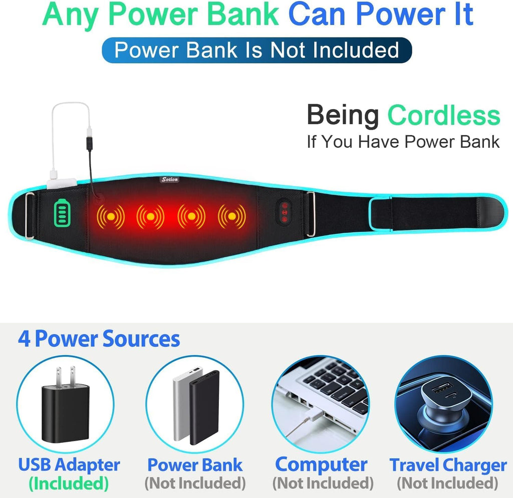 Heating Pad with Massager for Back, Lower Back Massager FSA Eligible HSA Rechargeable Wireless Electric, Birthday Gifts for Women Men Mom Dad Seniors 3 Heat Auto-Off