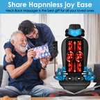 Shiatsu Massage Cushion with Heat, Moving Kneading Neck and Back Massager with Wraparound Neck Support, Seat Side Support and Vibration for Recliner, Sofa and Home Office