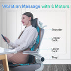 Sotion Massage Seat Cushion with Heat for Neck and Back, 3 Heating Areas & 5 Massage Modes, Electric Back Massager for Office Chair and Home Seat