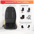 Back Massager with Heat, Vibration Massage Chair Pad with 8 Motors & 2 Heat Levels for Back & Thighs, Back Massage Pad for Office & Home Chairs, Matte Black