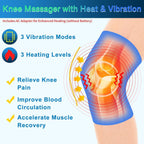 Knee Massager with Heat & Vibration, Heating Pad for Knee Pain Relief, Heating Pad for Leg Pain, Leg Massager, 3 Vibration Modes 3 Heat Levels, AC Adapter Heating Faster (No Battery)