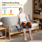 Knee Massager with Heat & Air Compression, Heated Knee Brace Wrap, Knee Heating Pad for Arthritis, Joint Pain, 4 Modes 3 Intensities 3 Heat Levels, Leg Massager with LCD Controller (No Battery)