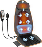 SLOTHMORE Massage Chair Pad, Back Massager for Chair, Massage Seat Cushion with 8 Vibration Motors, 2 Heat Levels for Neck/Back, Home & Office Use, Father Day Gifts