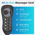 Comrelax Full Body Massage Seat Cushion with Heat, 8 Vibration Motors & 2 Heating Levels