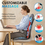 Comrelax Full Body Massage Seat Cushion with Heat, 8 Vibration Motors & 2 Heating Levels