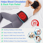 Heating Pad with Massager for Back, Lower Back Massager FSA Eligible HSA Rechargeable Wireless Electric, Birthday Gifts for Women Men Mom Dad Seniors 3 Heat Auto-Off