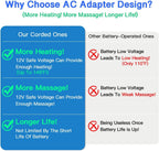 Knee Massager with Heat & Vibration, Heating Pad for Knee Pain Relief, Heating Pad for Leg Pain, Leg Massager, 3 Vibration Modes 3 Heat Levels, AC Adapter Heating Faster (No Battery)