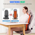 Comrelax Shiatsu Back Massager with Heat, Deep Tissue Kneading & Vibration Seat Cushion, PU Leather