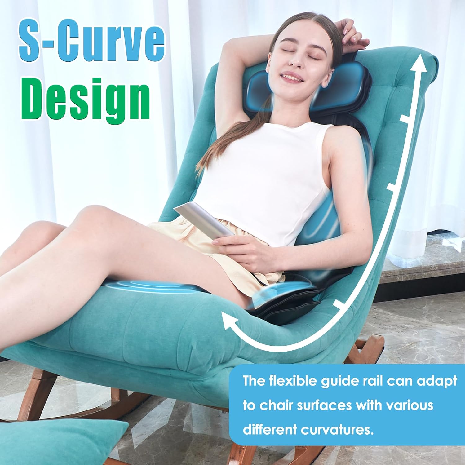 Shiatsu Massage Cushion with Heat, Moving Kneading Neck and Back Massager with Wraparound Neck Support, Seat Side Support and Vibration for Recliner, Sofa and Home Office