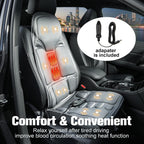 Massager Seat Cushion, Heating Back Massage Chair Pad 10 Vibrating Massage Nodes for Pain Relief Deep Tissue Portable for Home Office Chair(Grey)