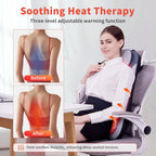 Shiatsu Back Massager with Heat & Cooling, Kneading Rolling Vibration Chair Massager for Deep Tissue Pain Relief, Massage Chair Pad for Home & Office