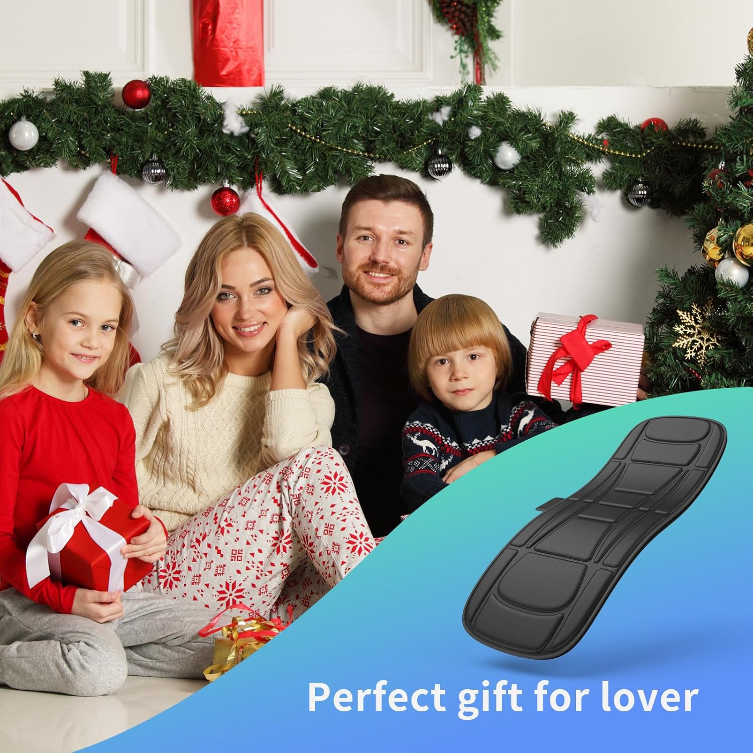 Full Body Massage Mat with Heat, Vibration Massage Mattress Pad with Lumbar Support Cushion, Foldable Massage Mat for Bed, Sofa & Floor, Relaxation & Comfort