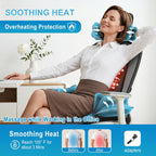 Shiatsu Massage Cushion with Heat, Moving Kneading Neck and Back Massager with Wraparound Neck Support, Seat Side Support and Vibration for Recliner, Sofa and Home Office